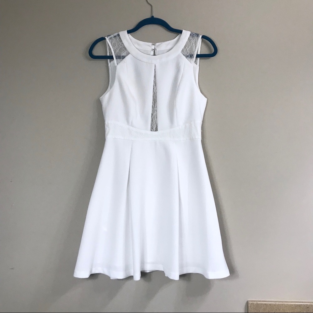BCBGeneration fit and flare dress white